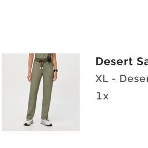 BNWT Xl Figs reversible pants in sage and bone.